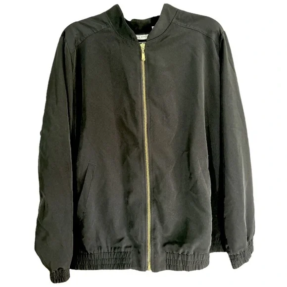 Susan Graver stretch woven bomber jacket 1x - Picture 2 of 9